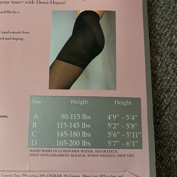 Vanessa Ryan Demi hose Capri Links shape enhancer nude size D - Picture 6 of 8